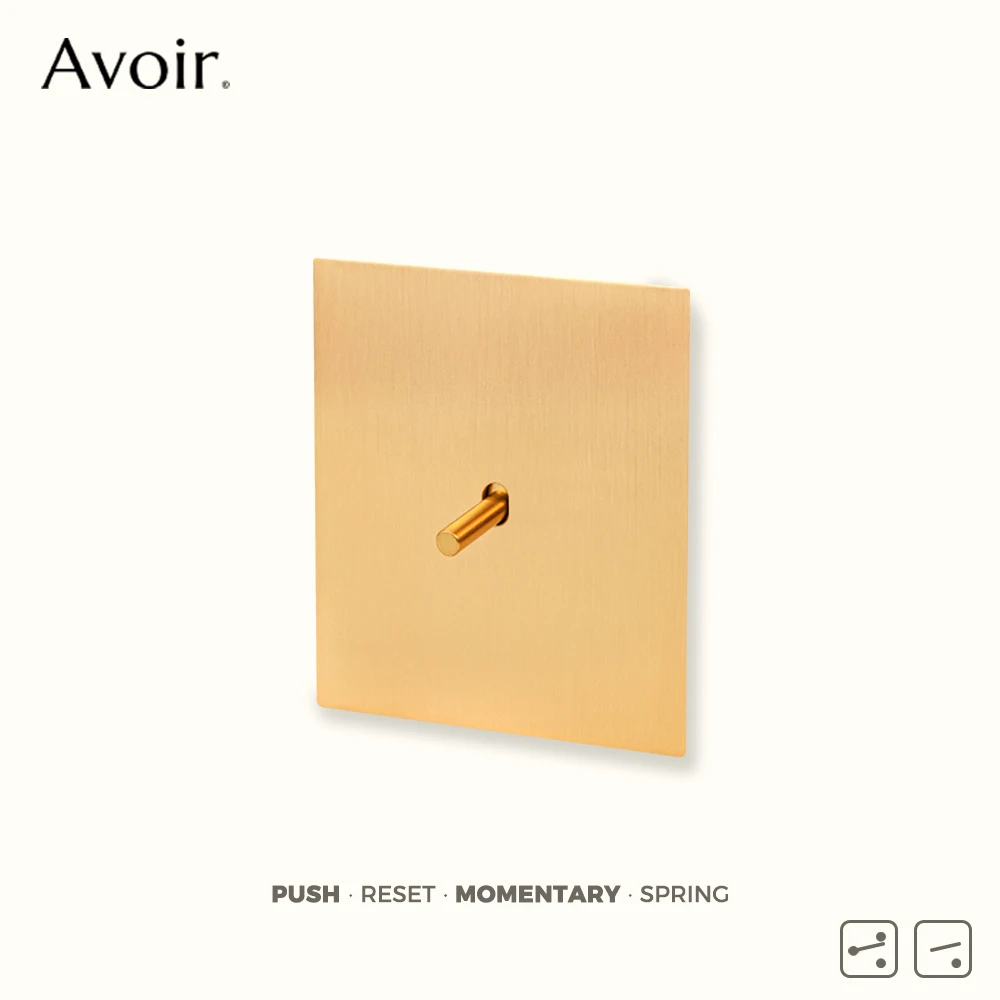 

Avoir Gold Reset Switches 220V Home Accessories Push Button Momentary Brass Lever Switch Wall Outlet Usb Type C EU Dimmer Switch