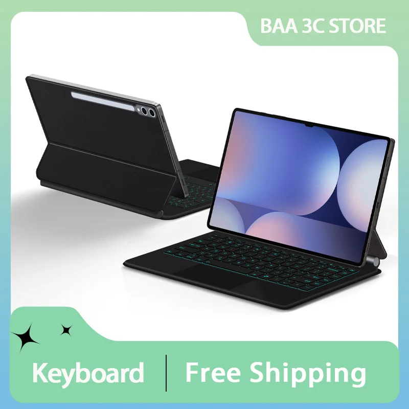 

HL Magic Keyboard Backlight Touchpad Keypad Adjustable Stand for Samsung Galaxy Tab S10 S9 S8 S7 PLUS FE 14.6/12.4/11inch Case