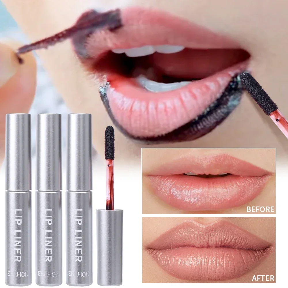 Wasserdichter Lipliner, abziehbarer Tattoo-Lipgloss, wasserfest, langlebig, matte Lippentönung, braune Kontur, abreißbare Lippen, Fleck, Kosmetik