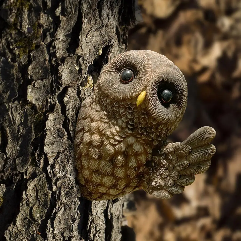 Outdoor Garden Decoration Animal Sculpture Resin Owl Figure for Backyard Lawn Fairy Home Decor