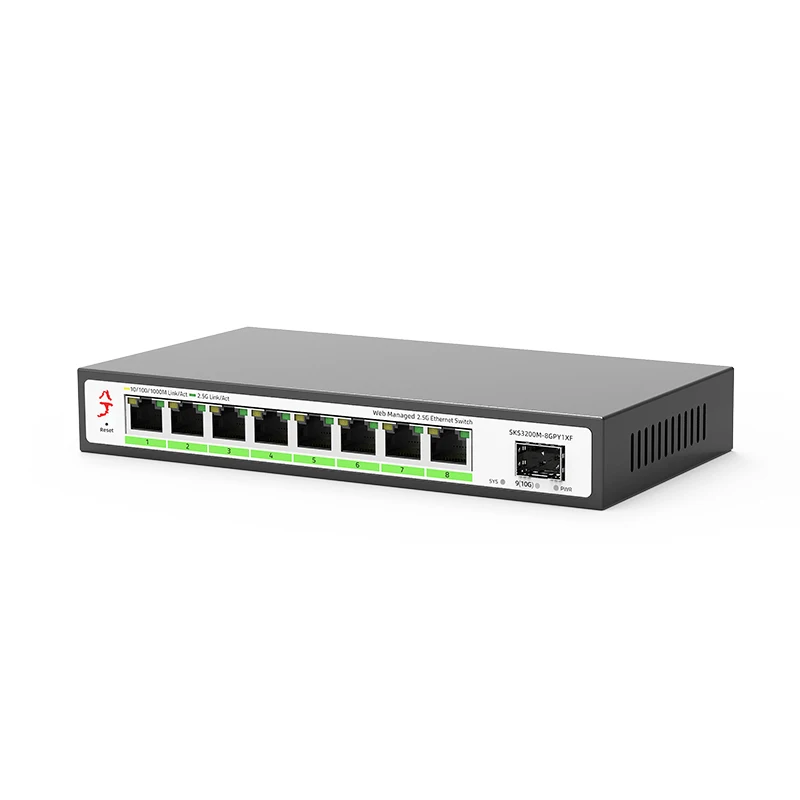 XikeStor 2.5g Switch Simple L2 managed 8 Ports 2.5G RJ45 1 Port 10G SFP+ Network Switcher Uplink Hub Internet Splitter