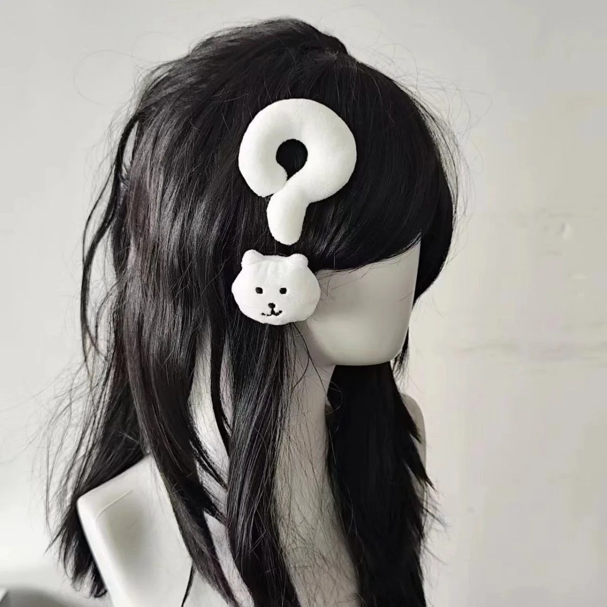 Personality Funny Question Mark Plush Bear Hair Clip Creative Sweet Subculture Hairpin Lolita Spicy Girls Y2k Hair Accessories
