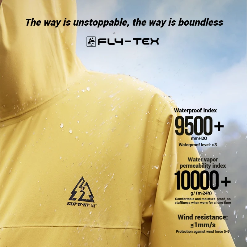 361 Degrees Men Hard shell Jacket Outdoor Hiking Waterproof Mountaineering Loose Comfortable Breathable Male T-shirt 632526602
