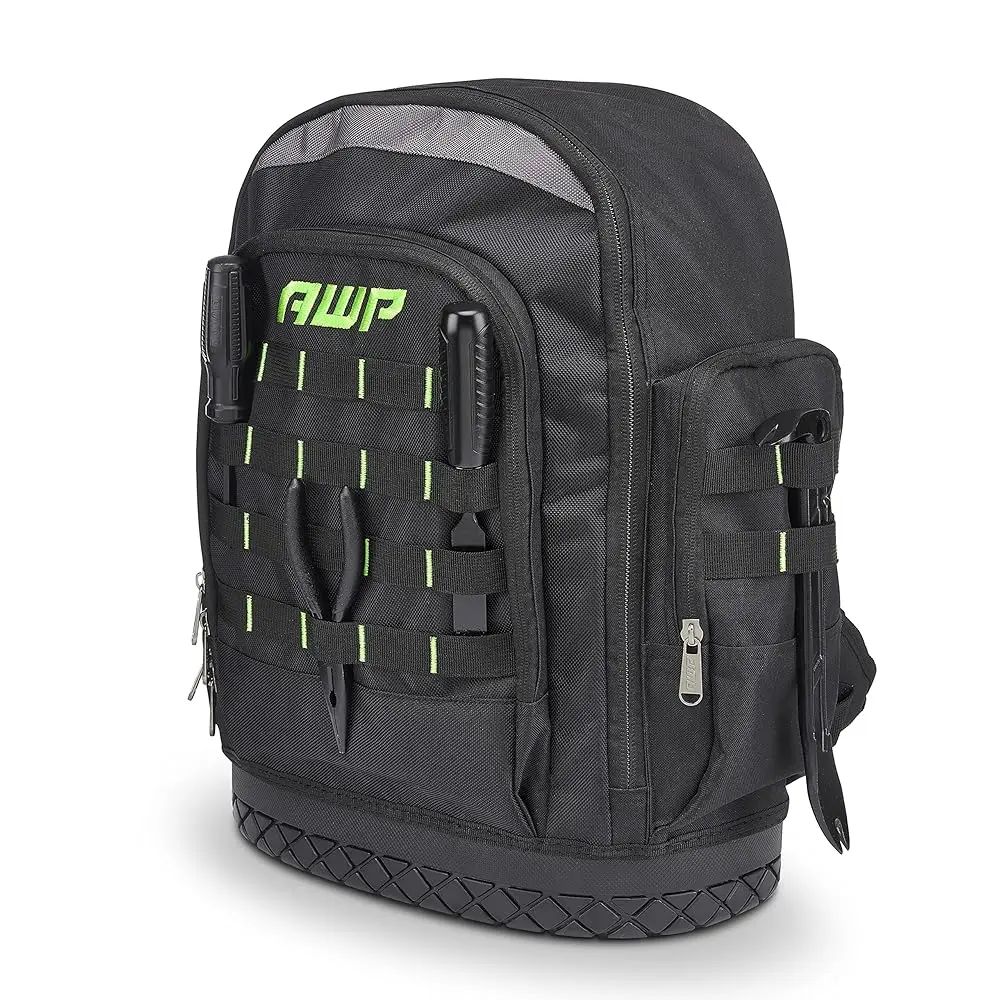 

Extreme Tool Backpa | Rugged Polyester Jobsite Backpa With Waterproof Molded Base & Padded Shoulder And Waist Straps | 23 Tool