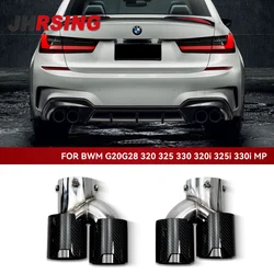 2Pcs/1Set Exhaust Tips for BMW G20 G21 G22 G23 G26 G28 G42 M240i M330i M340i M440i M Sport Carbon Fiber Muffler Pipe Tailpipe