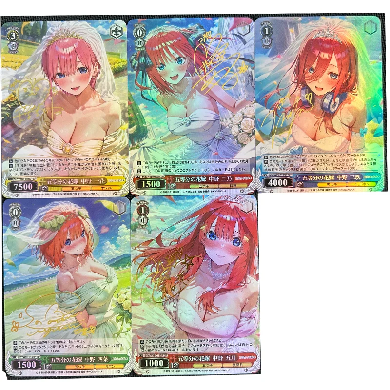 

diy 5Pcs/set The Quintessential Quintuplets Self Control Collect Signature Trading Flash Card Anime Cartoon Gift 63*88mm