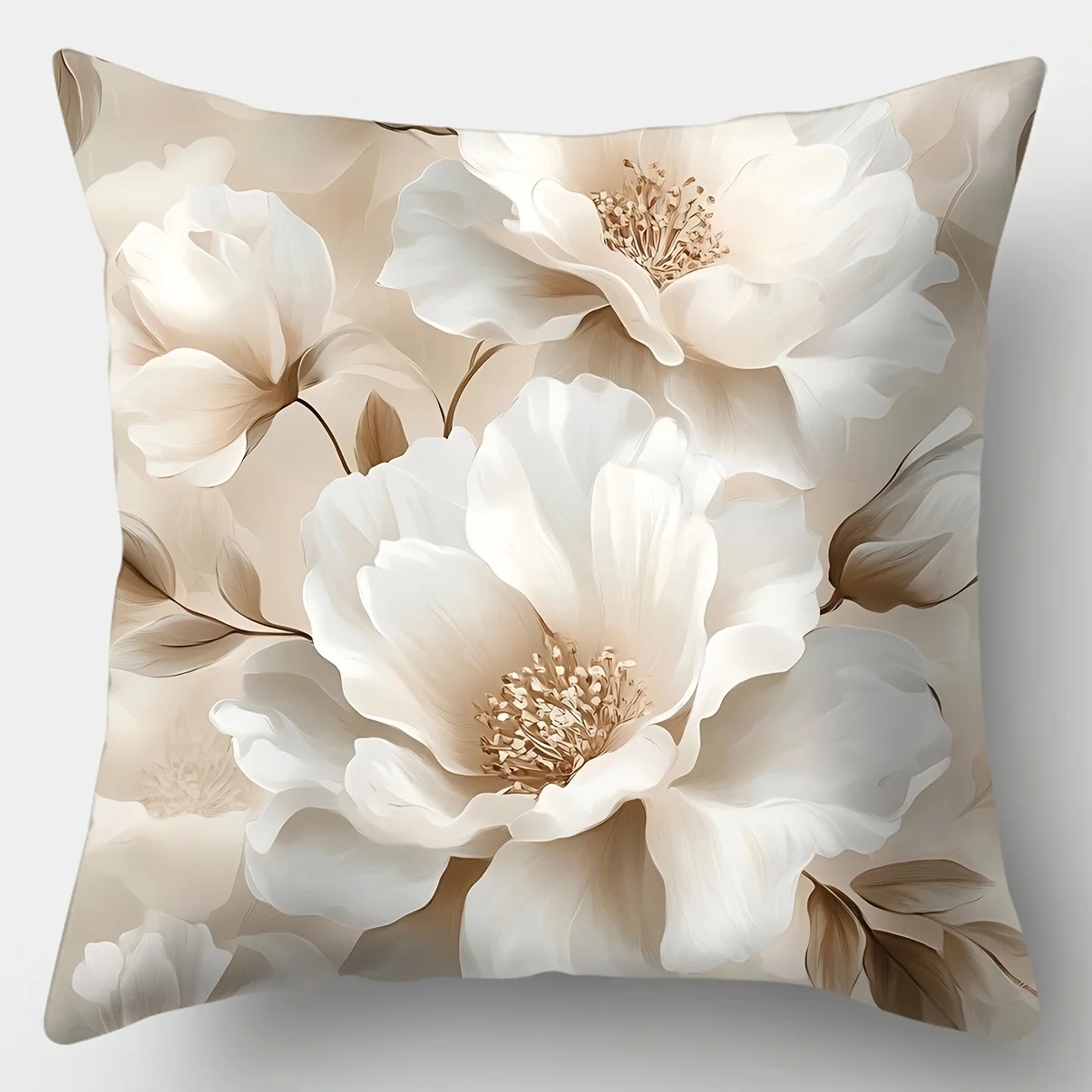 4-piece vintage floral pattern sofa cushion cover set, insert not included. Ideal for sofa lumbar support