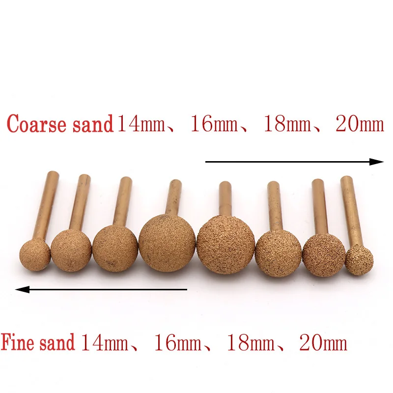 6mm Shank 12~25mm Ball Brazed Diamond Grinding Jade Peeling Stone Carving Grinding Head for Polishing Metal Wood Rotary Tools
