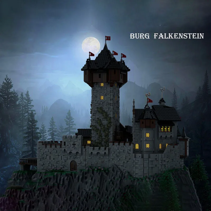 Moc Building Blocks Medieval Fortress Model Alpine Castle Technology Modular Building Blocks Gift Children's Toys DIY Assembly