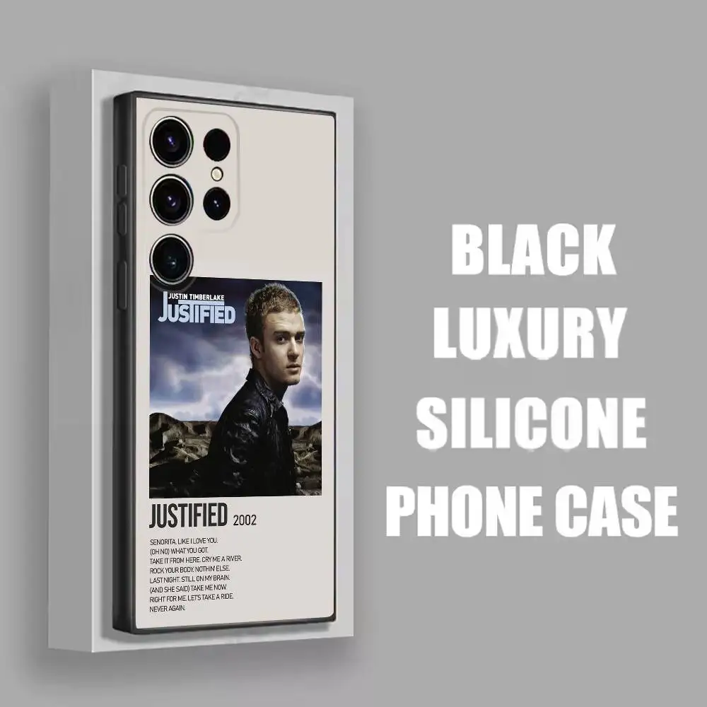 Custodia per telefono giustificata J-Justin Timberlake per Samsung S22, S24, S20, S25, S23, S30, S21, Ultra, Plus,5G, Fe, Lite Cover nera