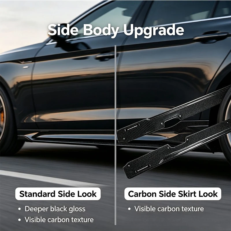 Wet Carbon Fiber Side Skirts For Bmw Mini F55 2014‑2023 Sport Style Side Body Exterior Car Tuning Parts view 6