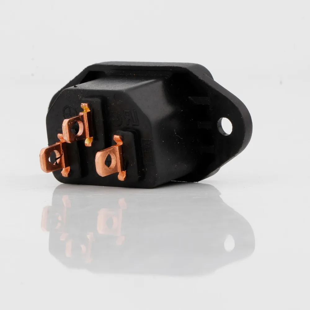 High Quality Pure Copper AC 250V 10A IEC 320 C14 Panel Mount Plug Adapter Power Connector Socket