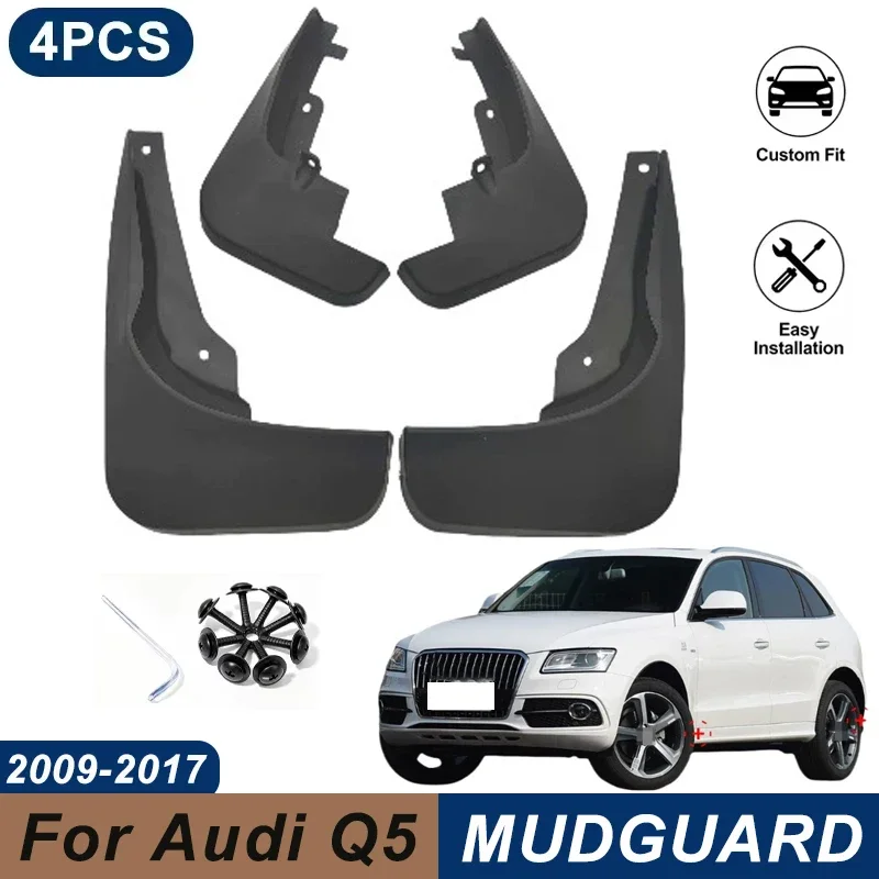 4PCS Car Mud Flaps For Audi Q5 2009-2017 Waterproof Anti-Splash Fender Mudguards Auto Exterior Accessories