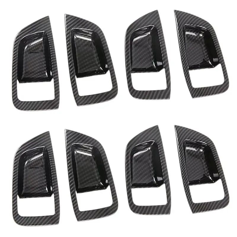 

For Mitsubishi Pajero Sport 2020 8PCS Carbon Fiber ABS Car Door Handle Bowl Protector Cover Trim Moldings Car Styling-T61C