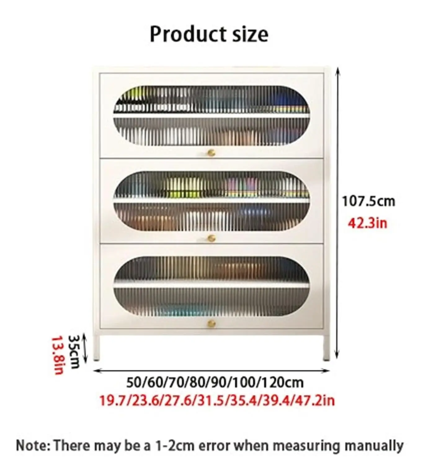 3-Tier Shoe Cabinet Storage for Entryway Steel Shoe Cabinet with Shelf Freestanding Shoe Rack with Metal Frame and, Customized