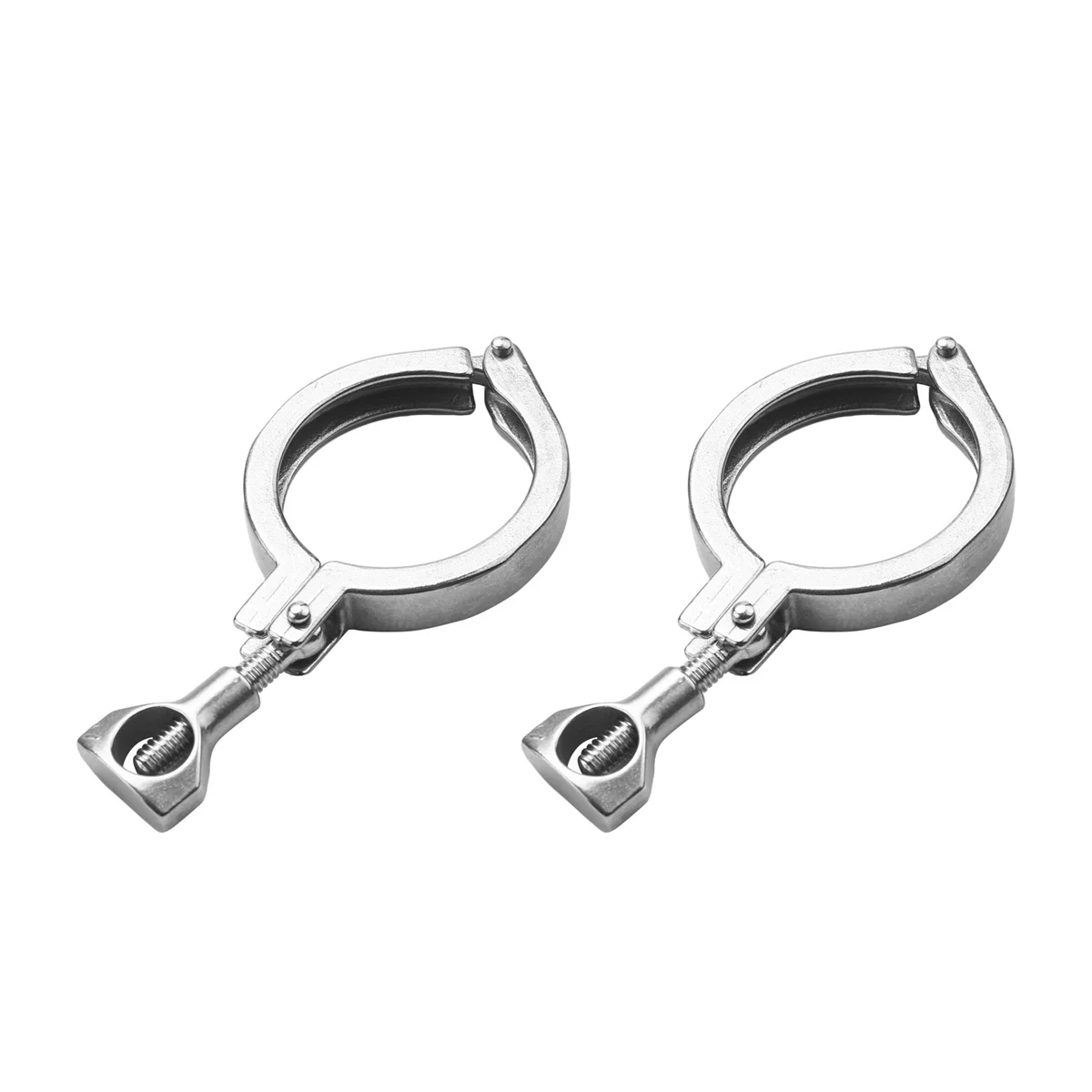 Abrazadera tri-clamp de acero de un solo Pin, abrazadera triple de alta resistencia con tuerca de ala para férula TC con junta de silicona de 2 pulgadas, 2 piezas