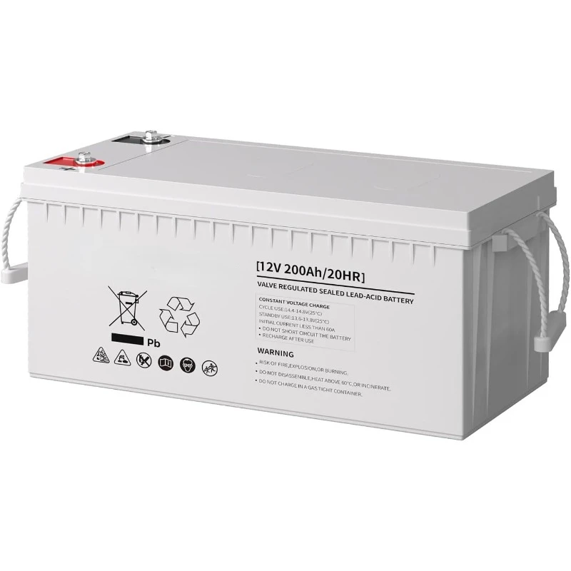 Deep Cycle AGM Battery 12 Volt 200Ah, 3% Self-Discharge Rate, 2000A Max Discharge Current, Safe Charge Most Home Appliances