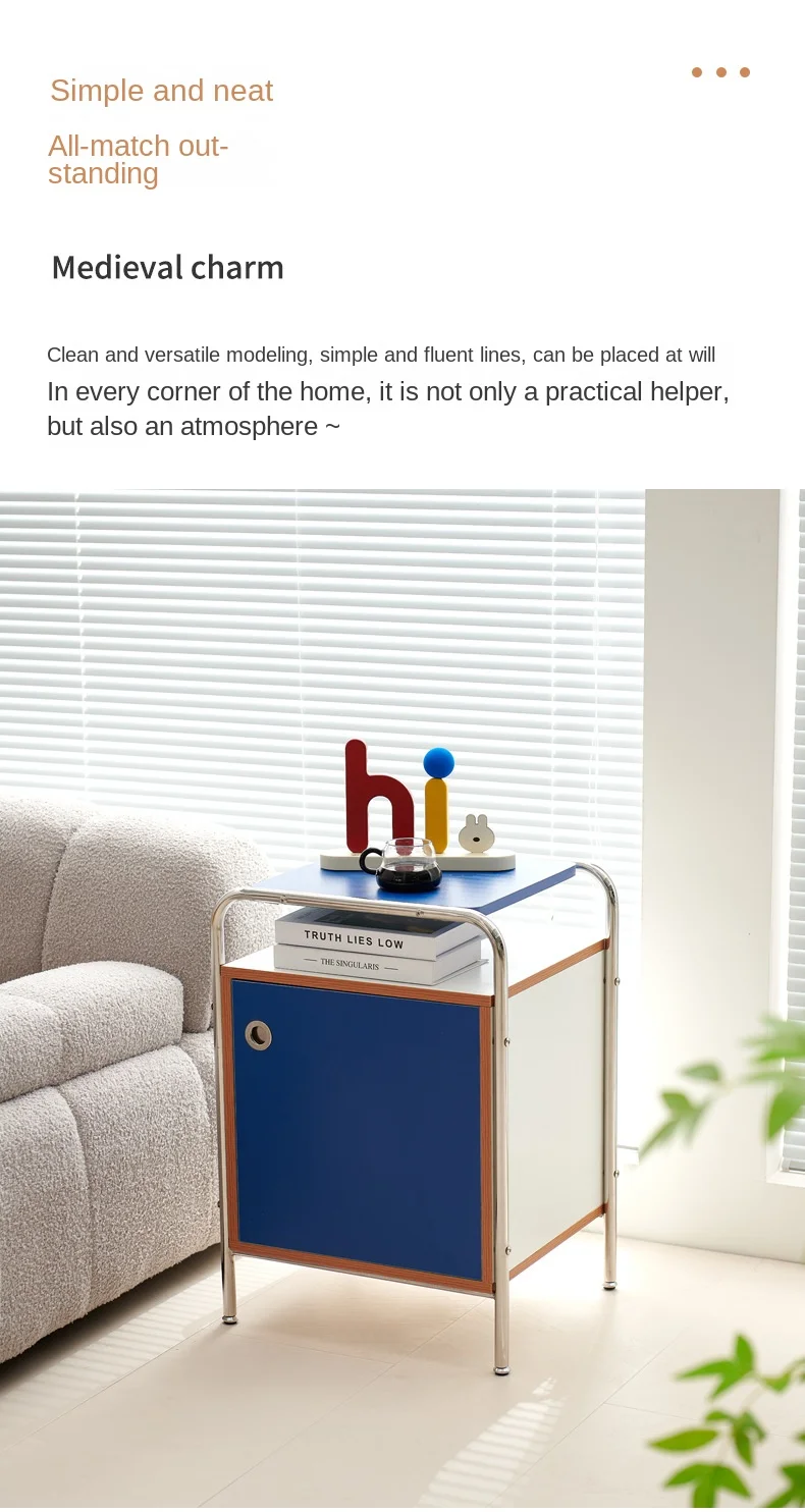 Korean Ins Style Antique Storage Cabinet Simple Bedside Table Side A Few Small Cabinet Modern Shelf Storage Cabinet