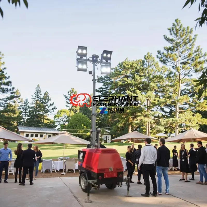 Hydraulic Manual Portable  Outdoor 5m 7m 9m LED Electric Lighting Car for Industrial Mining Use AC Power Source Light Tower