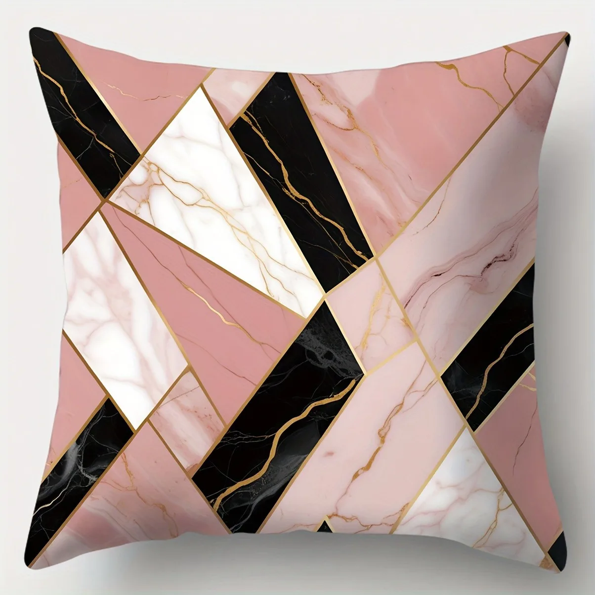 Luxury Modern Marble Print Throw Pillow Covers 4pcs Geometric Blush Pink Black White Cushion Pillowcase Decor 45x45cm