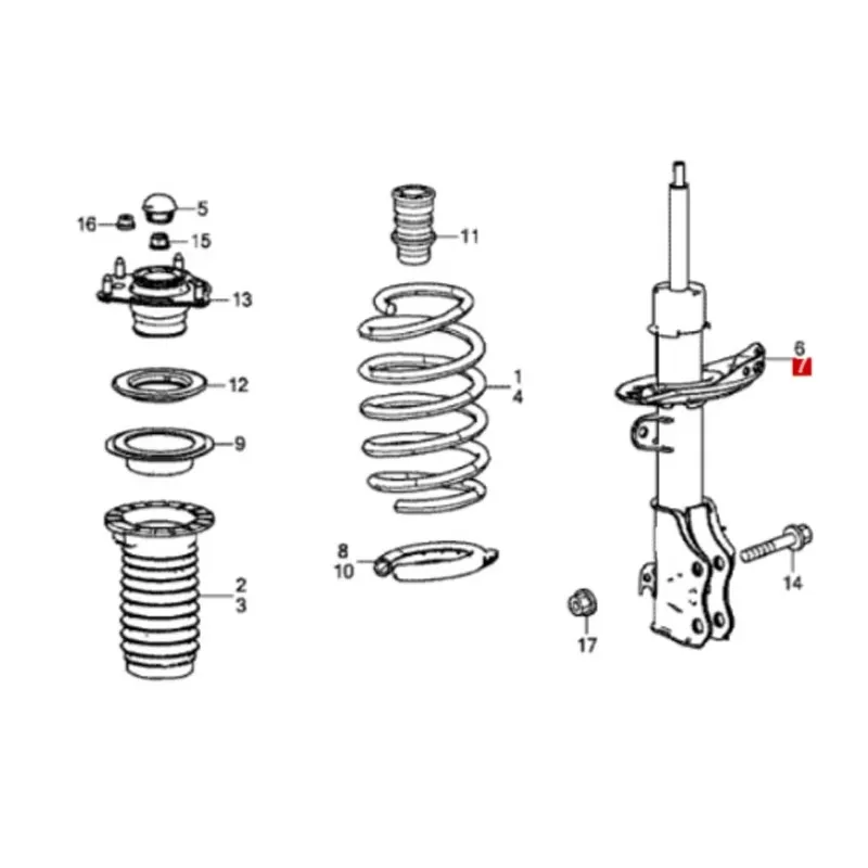 OD YS SE Y RC3 Front shock absorber and front suspension system Front shock absorber steering suspension