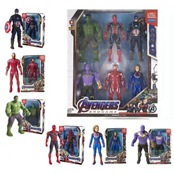 Disney Marvel Action Figure Spiderman Model Iron Man Hulk Pvc giunti mobili collezione di bambole luminose modello giocattolo regalo di natale