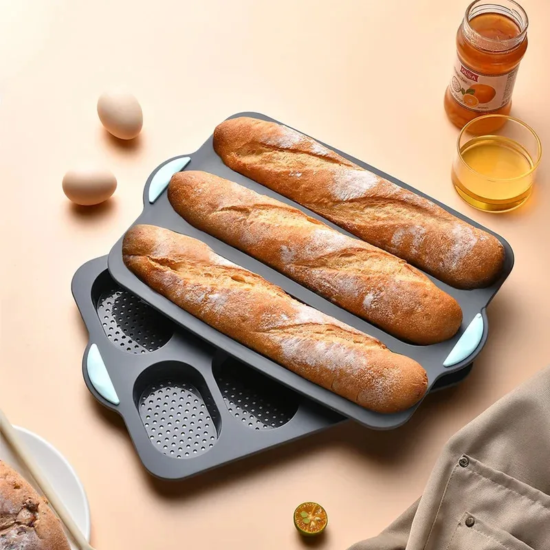 

Baking Mold Restaurant Bread Food Mould Grade Baguette Bake Tray Silicone Anti-scalding Non-stick Oven Tool Kitchen Accessories