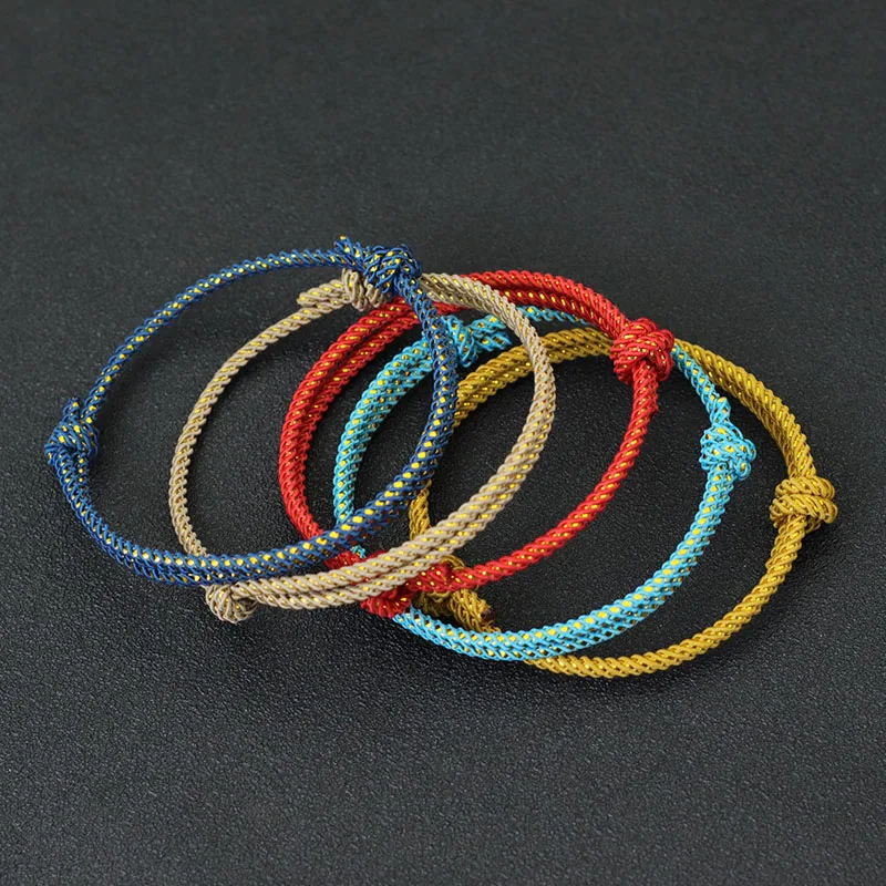 

Stylish 3mm Rope Bracelet Unisex Apparel Accessories Adjustable Handmade Weaven 5 Colors Braslet Leisure Cycling Couple Pulseira
