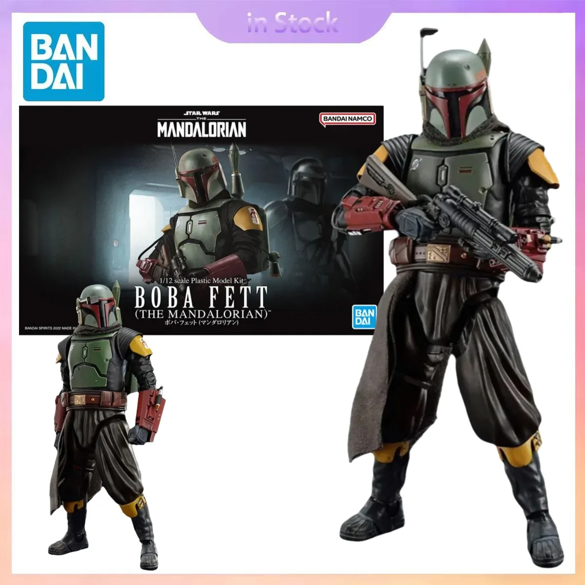 

Original Bandai Genuine In Stock Boba Fett Star Wars The Mandalorian Anime Collection Action Figure Model Kits Gift for Boy girl
