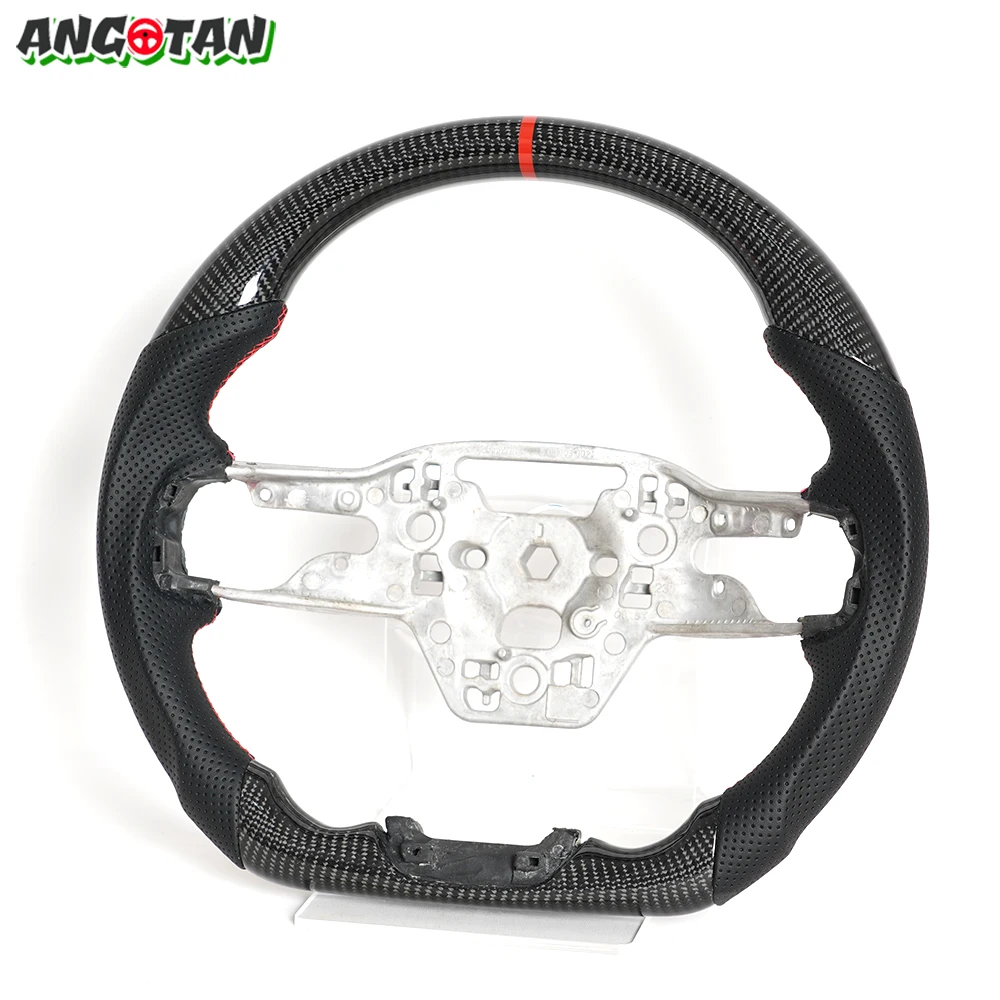 

For Ford Mustang S650 GT 2024+ EcoBoost 2.3L 5.0 V8 Carbon Fiber Sport Steering Wheel Customized Falt Buttom Car Steering Wheel