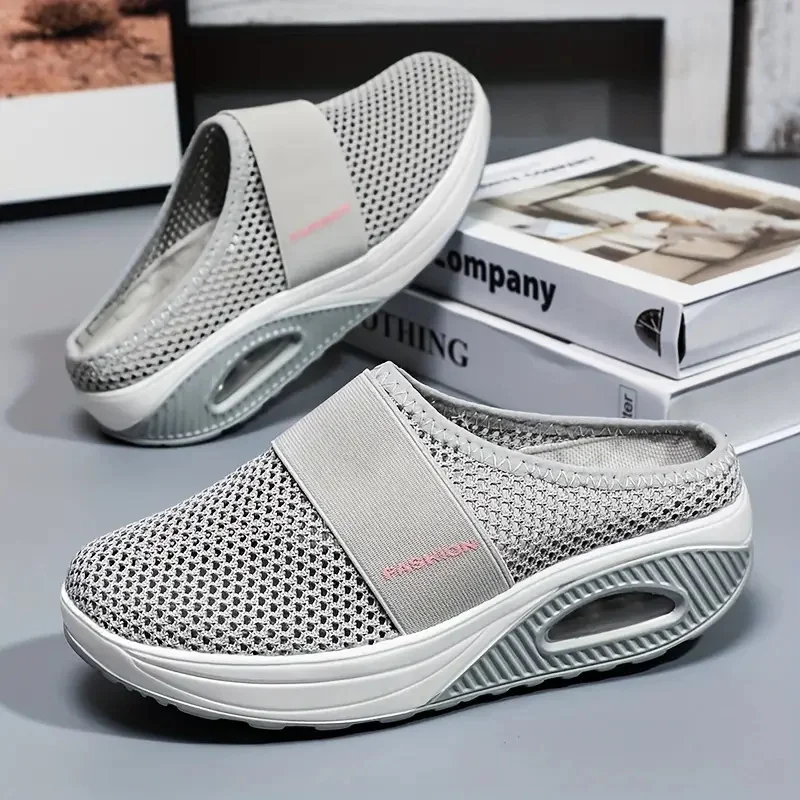 Women Sneakers Air Cushion Slip-On Orthopedic Platform Shoes for Women Mesh Lightweight Wedge Women Sneakers Zapatos De Mujer