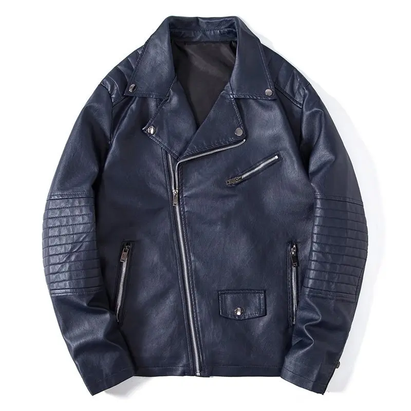 

Spring New Arrival Leather Jaet Motorcycle Sle Personali Faion Hong Kong Trend Brand Korean Version Thi Synthetic L...