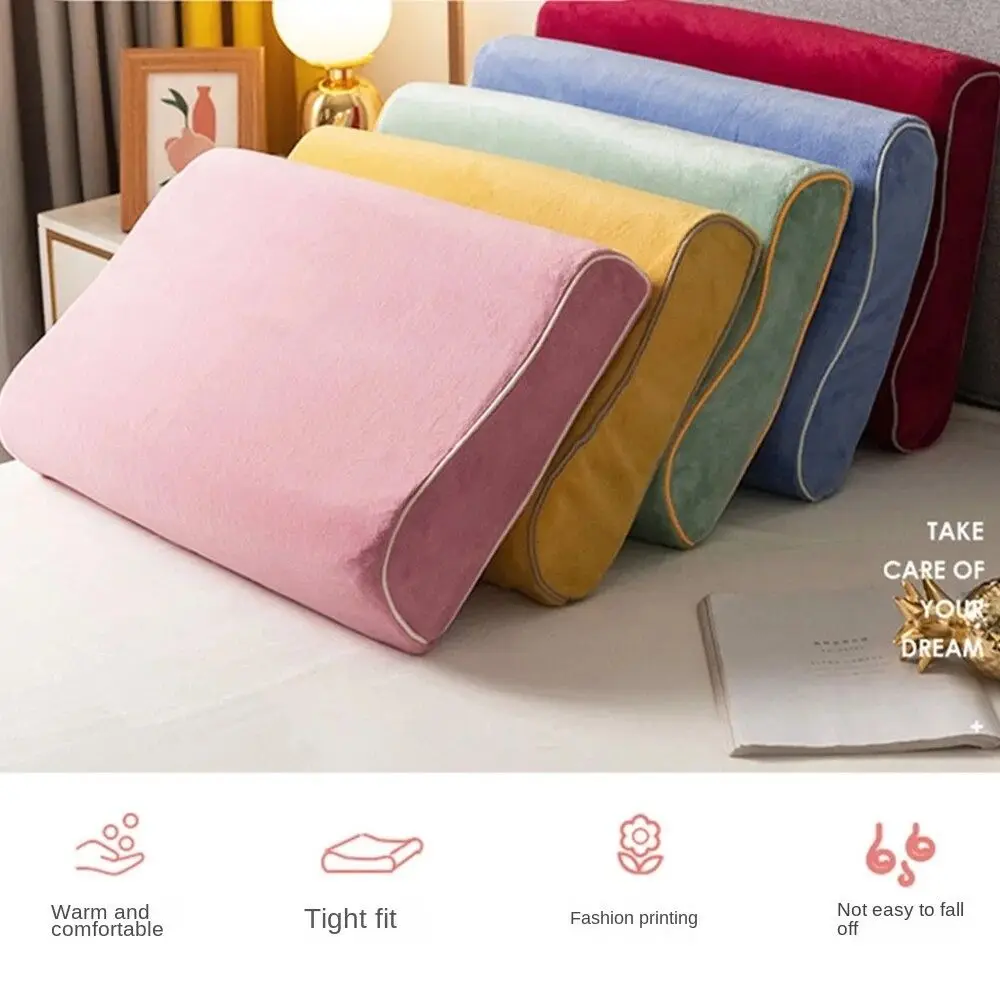 כרית חלב רכה ידידותית לעור קטיפה כרית זיכרון חמה נוחה הצוואר pillowcase צבע מוצק כרית שינה