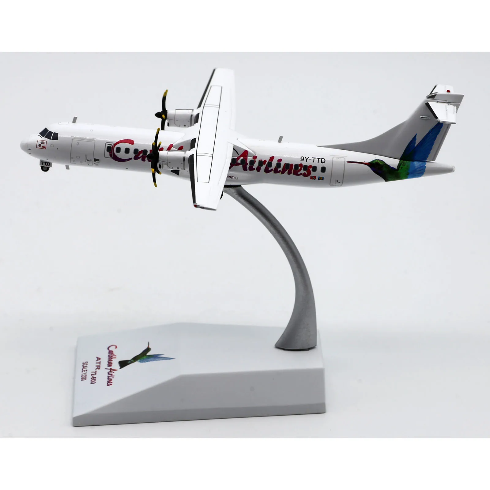 XX20265 Alloy Collectible Plane Gift JC Wings 1:200 Caribbean Airlines ATR72-600 Diecast Aircraft Jet Model 9Y-TTD With Stand