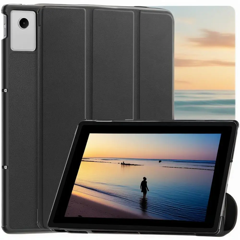

Tablets case For Lenovo Xiaoxin Tablet 12.1 2025 Book Flip Cover with Stand Auto Wake Sleep Three fold Caster hard shell