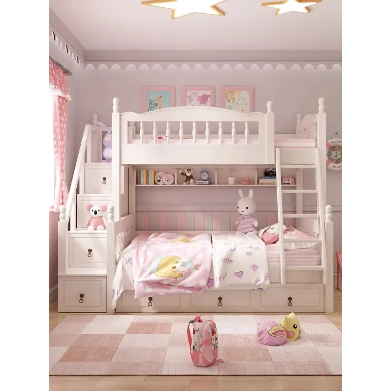 

Korean pastoral children's upper and lower beds, children's mother and child beds, two-story high and low beds,