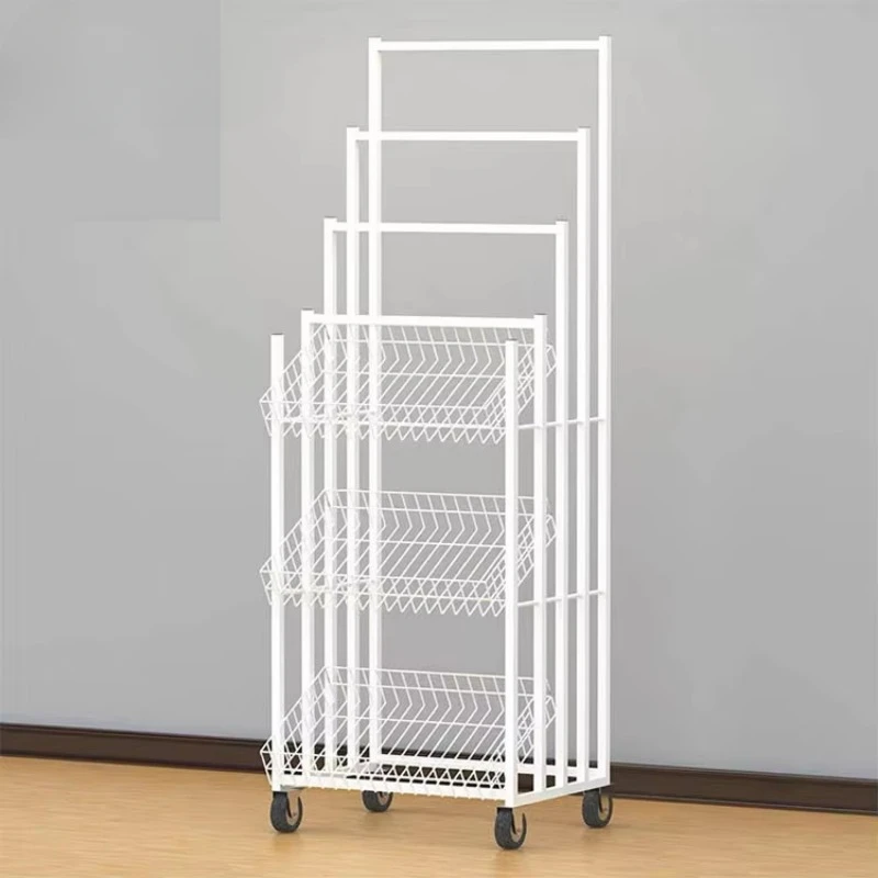 Supermarket Commercial Multifunctional Iron Belt Storage Shelf Sun Umbrella Display Rack White Umbrella Stand
