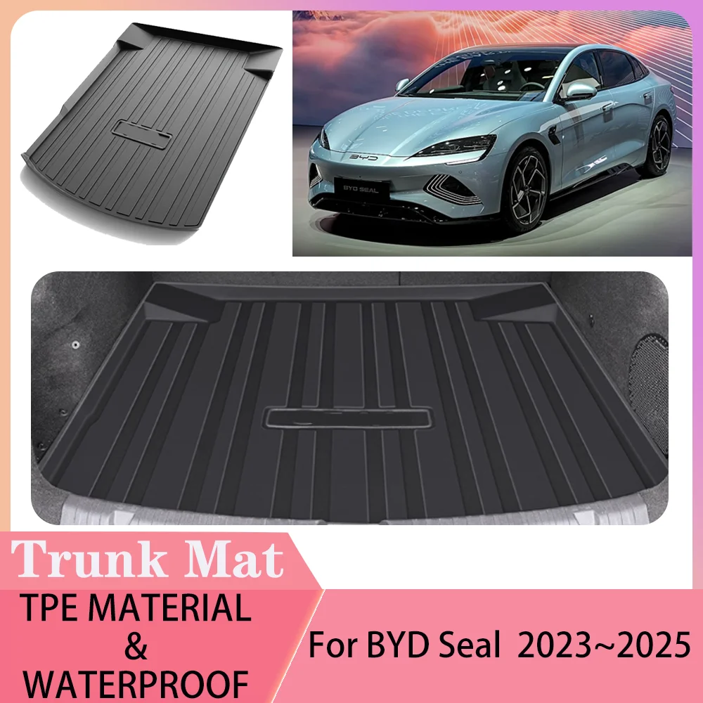 For BYD Seal 2023-2025 2024 Car TPE WaterProof Boot Covers Scratch Prevention Trunk Mat Pad Tray Interior Protector Accessories