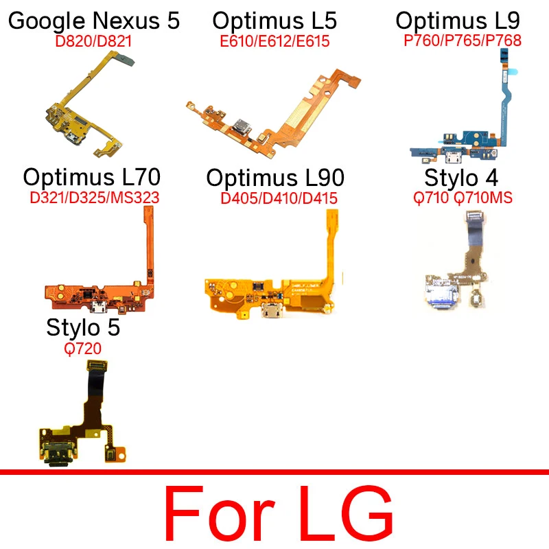 Usb Charger Flex Cable With Micro For LG Optimus L5 E610 L70 D321 P760 L9 P765 P768 L90 Stylo 4 5 Q710 Q720 Google Nexus 5 D820