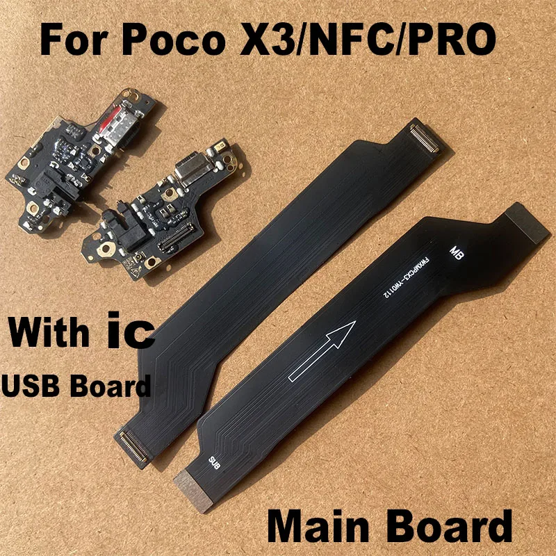 For Xiaomi Poco X3 NFC Pro USB Charging Port Dock Connector Board Charger Main Board Mother Board Flex Cable Replacement