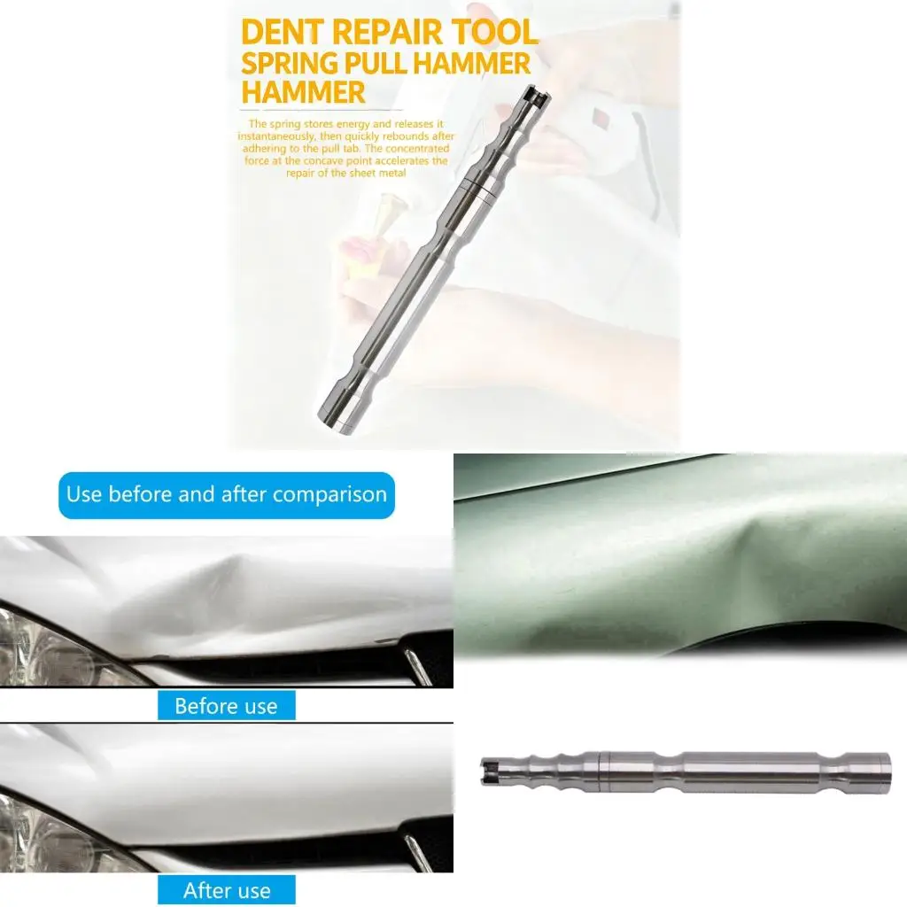 10.8inch Slide Puller Tool with Silver Metal Body and Shaped Grip for Vehicle Exterior Repair, Sheet Metal Maintenance, and Body