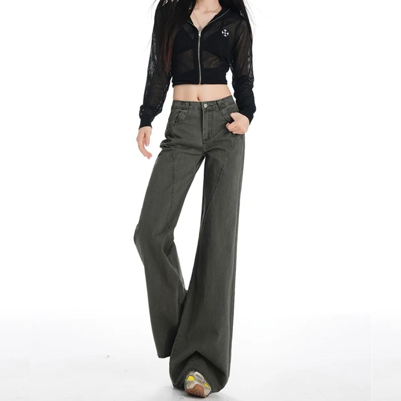 

Женские винтажные дизайнерские тонкие джинсы, женские шикарные прямые брюки с высокой талией, Лидер продаж, женские модные мешковатые джинсовые брюки