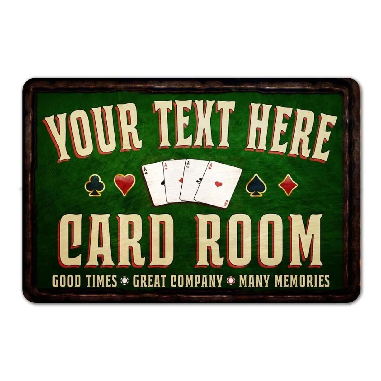 Personalized Metal Card Room Sign Poker Casino Game Room Decor Waterproof