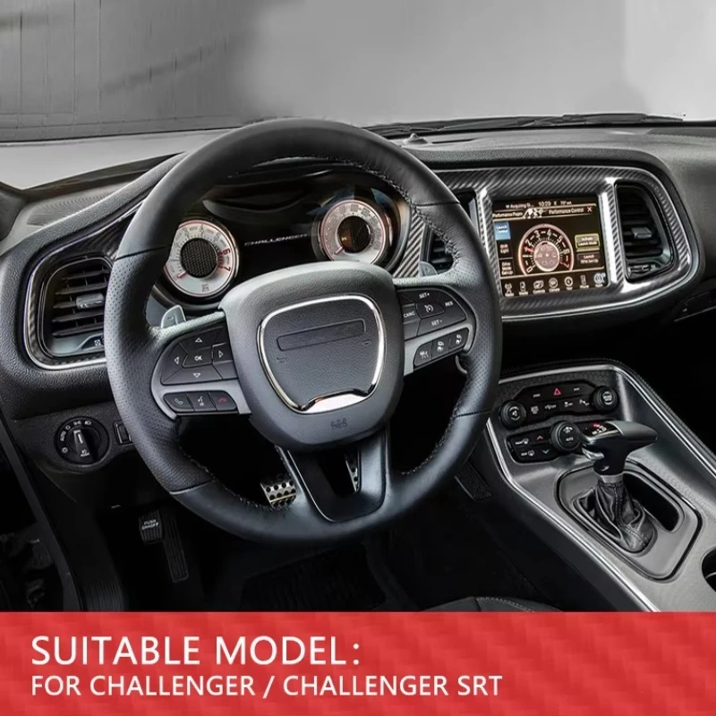 

Car Dashboard Frame Decoration Carbon Fiber Auto Part for Dodge Challenger