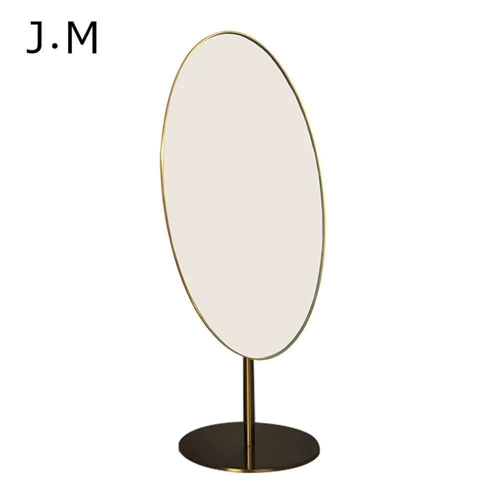 

2Pcs/lot Luxury Tabletop Jewelry Metal Mirror with Stand for Jewelry In Store Decoration Stainless Steel Luxury High Definition