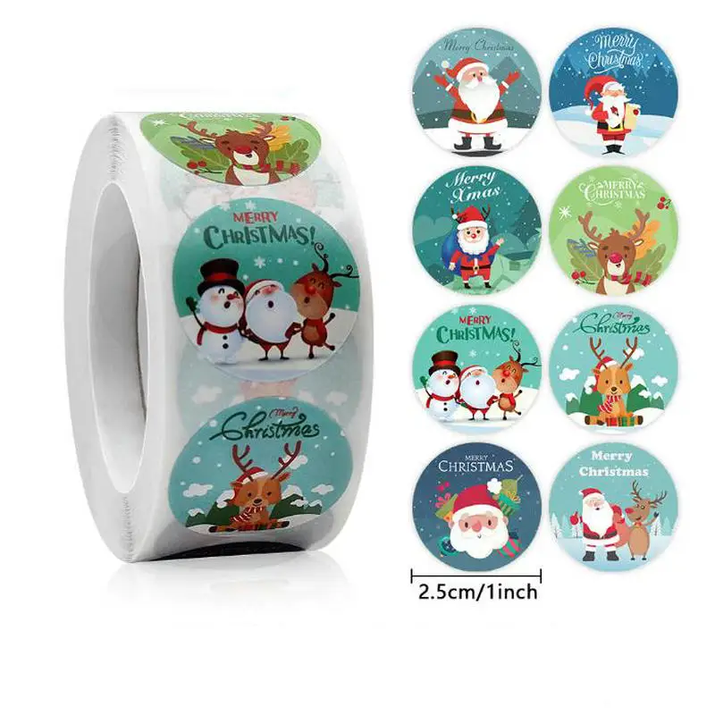 Christmas gift stickers decorative sealing sticker Merry Christmas Reward Self-adhesive labels Children\'s Day party