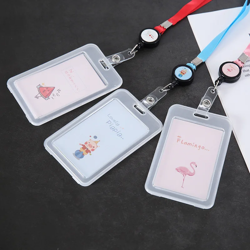 1PCS Transparent Waterproof Protection Card Cover Plastic Bus Card Holder Student Cartoon Cute ID Card Bank Business Card Case