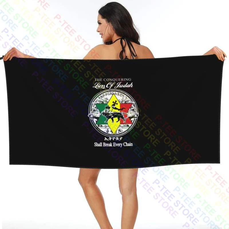 Reggae Jah Rastafari Haile Selassie Chronixx Lion Quick dry Towel Travel No Fading Beach Blanket