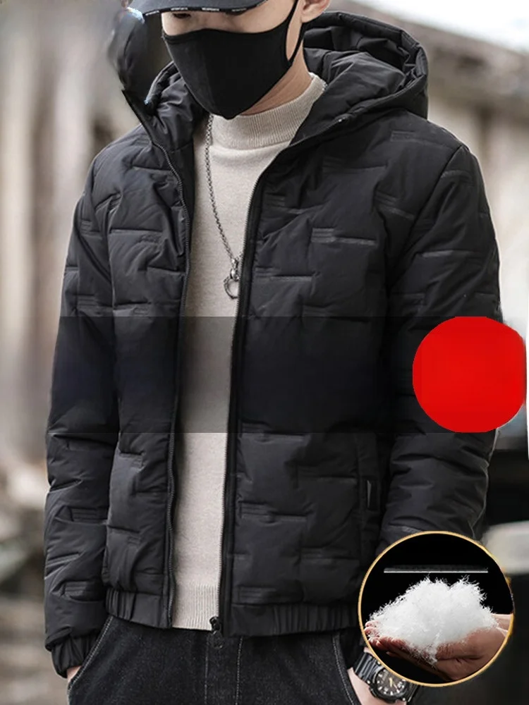 

Paul Ultra-Thin Lightweight Hooded down Cotton Jaet Men's Version Youth Warm Coat Autumn Winter Faion ort Casual Outerwear