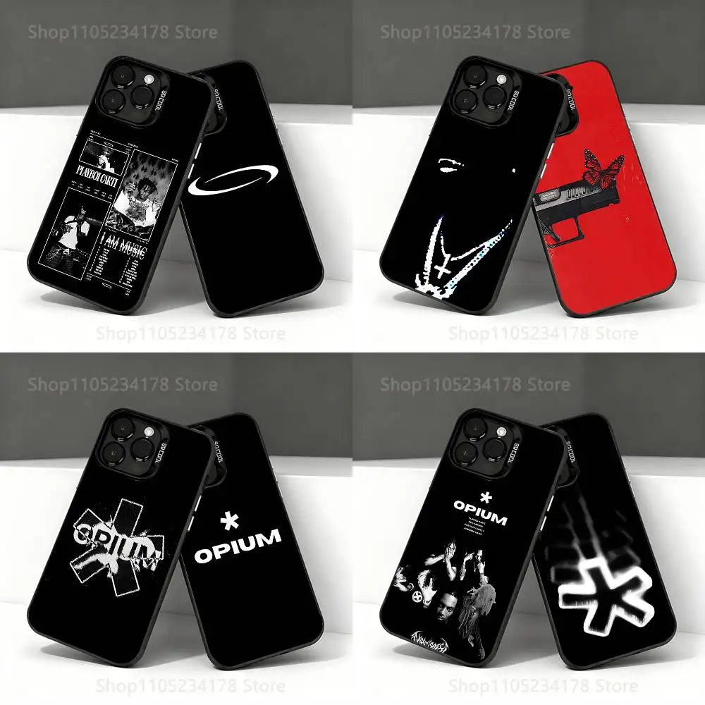 

O-Opium SINGER Playboi Carti Phone Case For iPhone 17,16,15,14,13,12,11,Pro,Max,Plus,E,Air,Mini Black Tpu IMD Cover